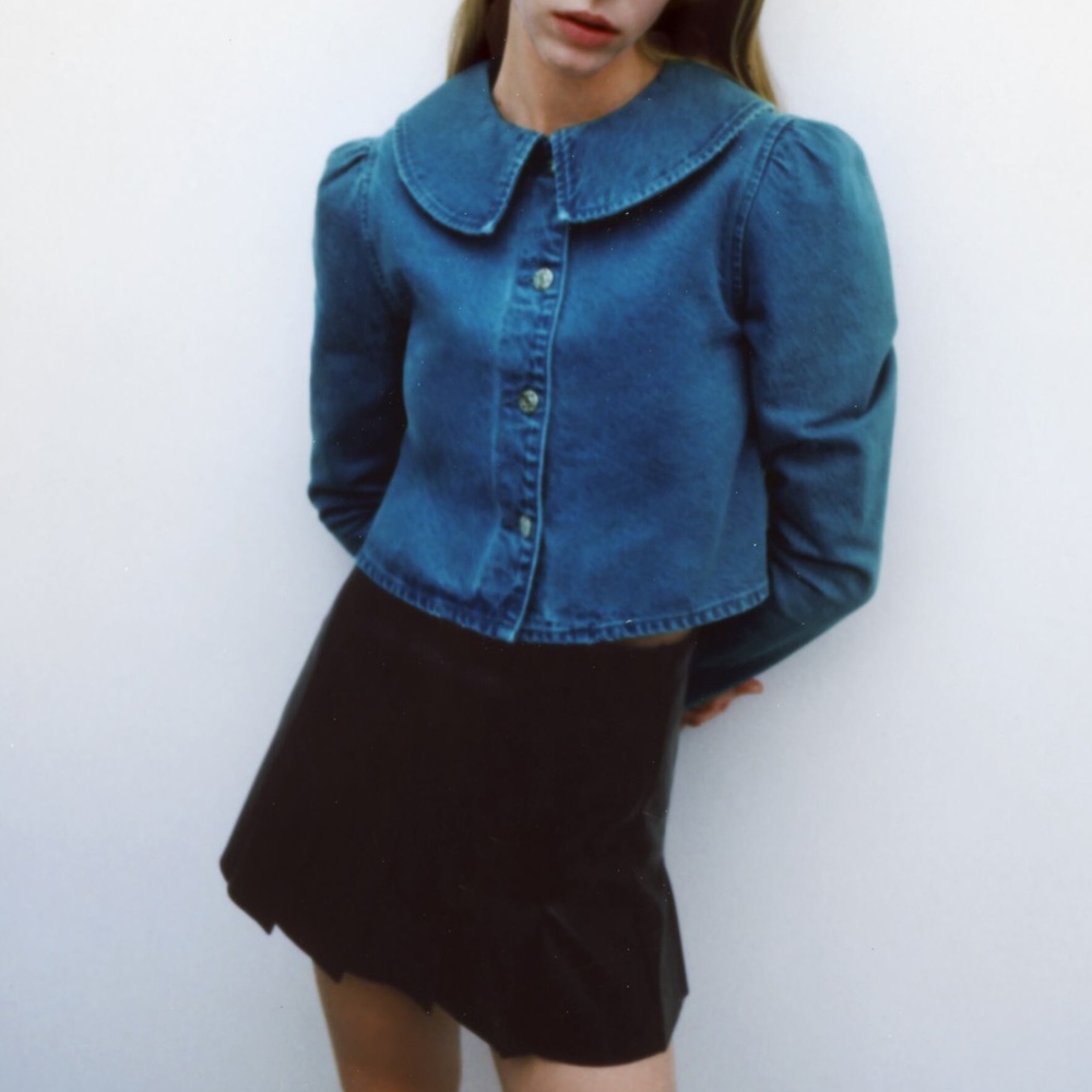 ZARA cropped denim jacket